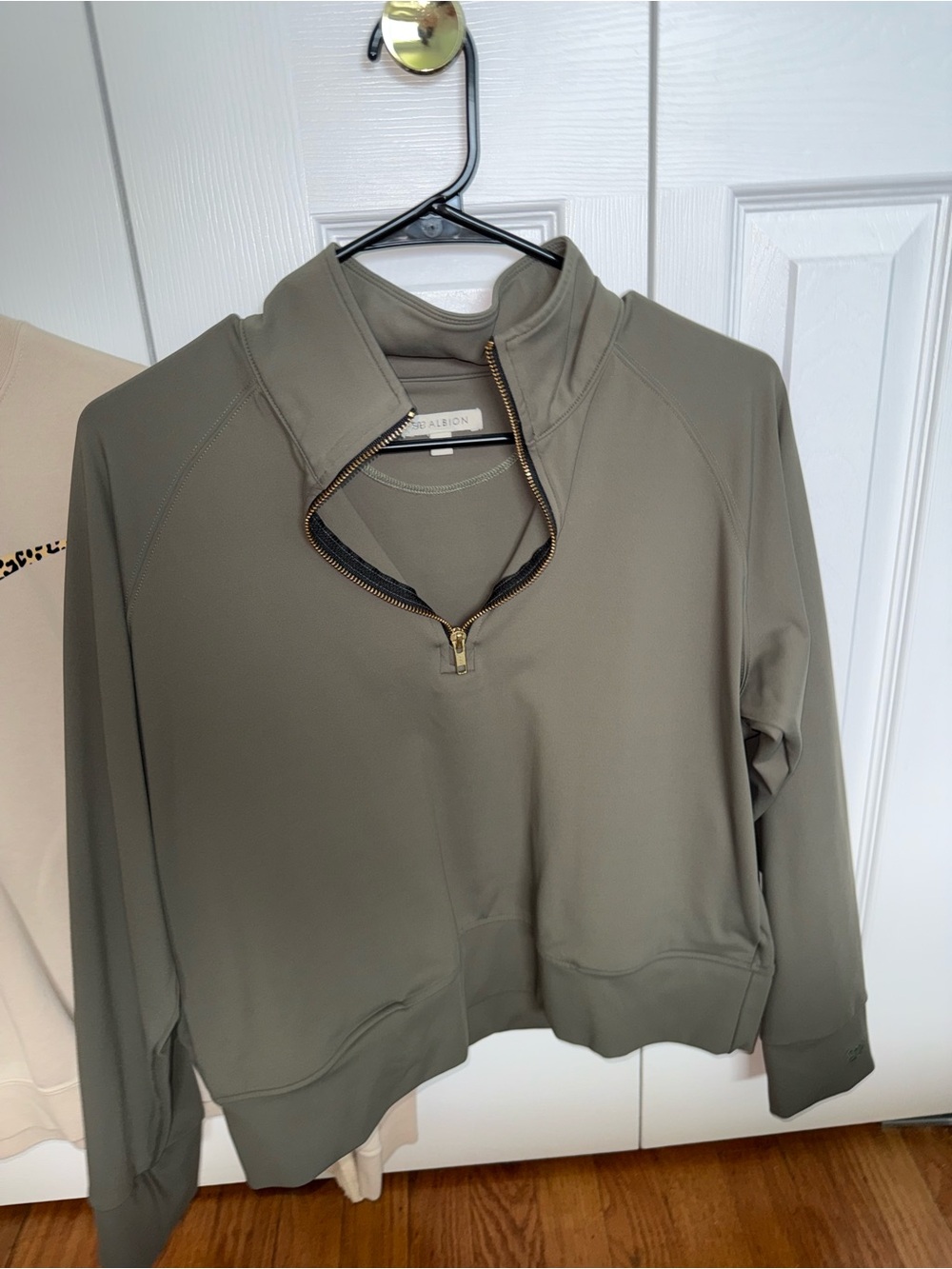 Albion Olive Green Half-Zip Pullover Sweatshirt - Picture 3 of 5